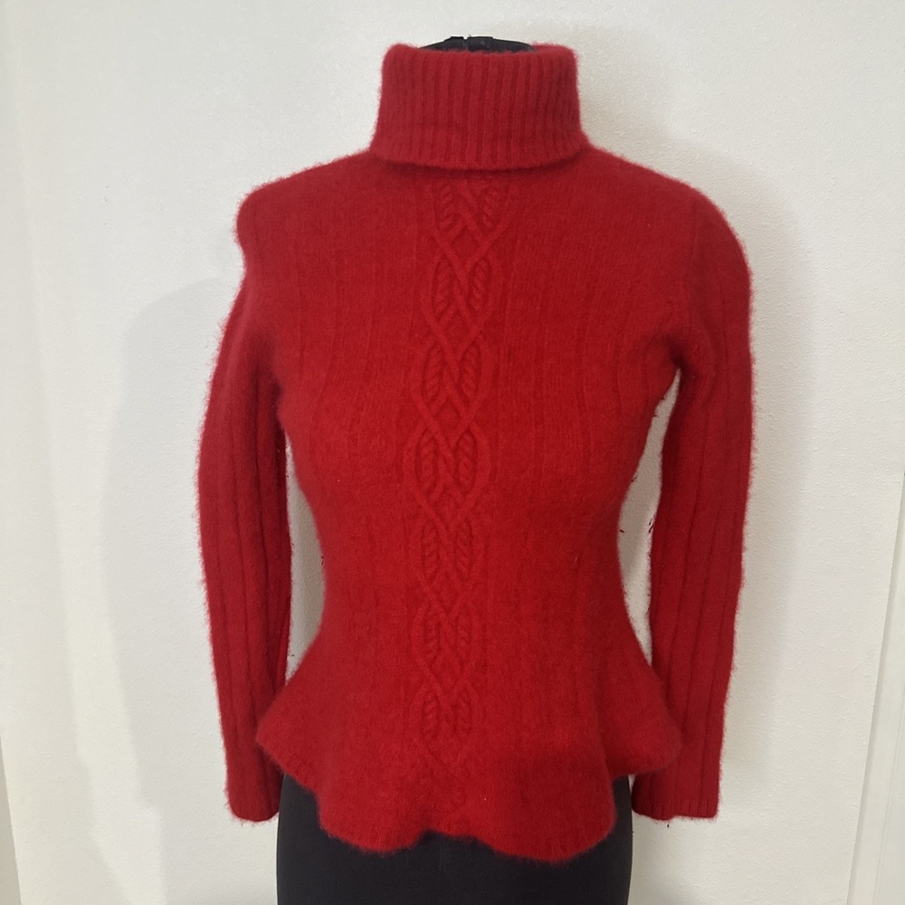 Cashmere Turtleneck Sweater Womens Size Small Red Missing Tag‎ Long Sleeve Knit